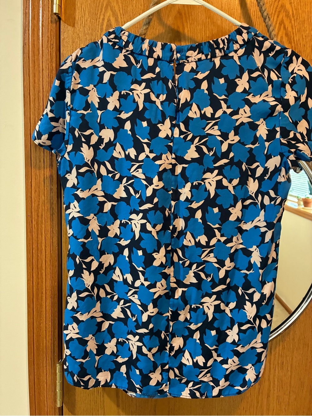 Boden Blue and Pink Floral Short-Sleeve Blouse - Picture 3 of 5